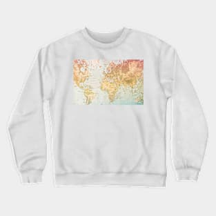 Pastel World Map Crewneck Sweatshirt